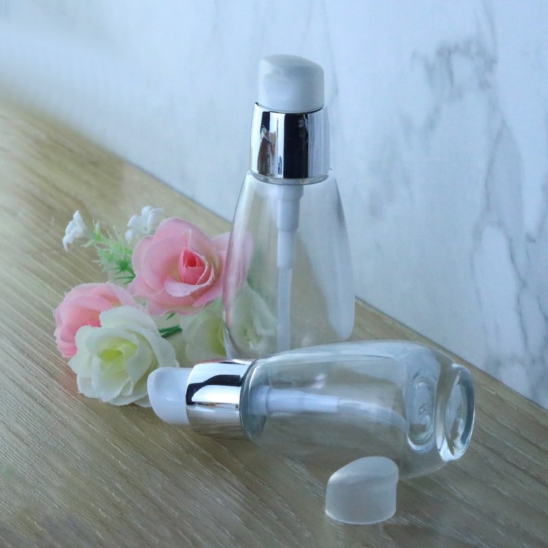 30ml 50ml High quality Clear Frosted Serum Cosmetic Cream Pump Dispenser Glass bottle (GLC01)