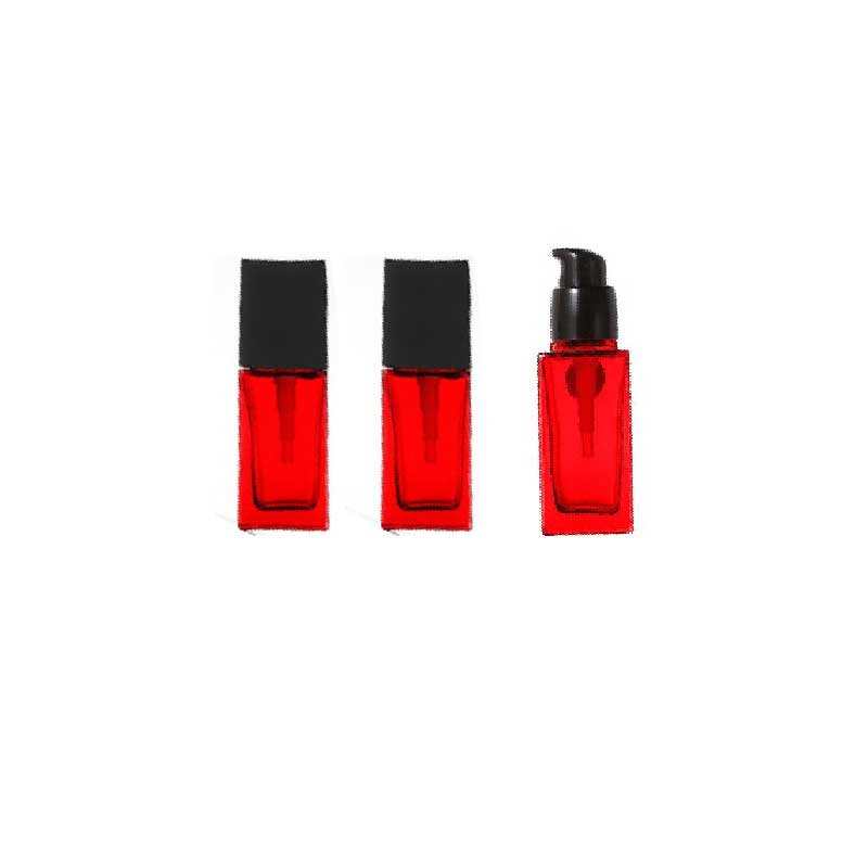 Luxury 15ML 20ML 30ML40ML 50ML Empty Clear Frosted Rectangle Square Glass Lotion Pump Bottle For Liquid Foundation
