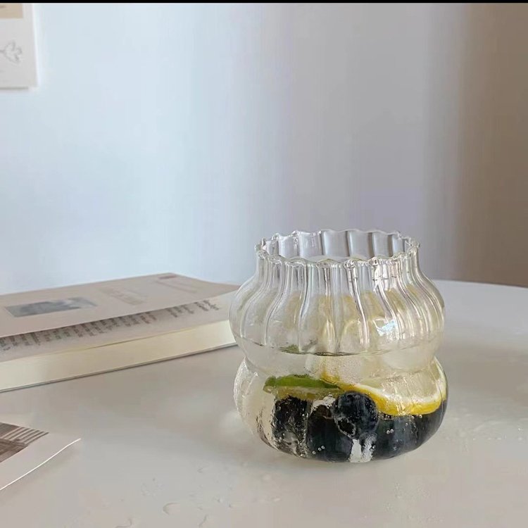 lovely design multi-capacity stripes tumblers home water clear glasses straw bottles for drinks Juice Cup For Party