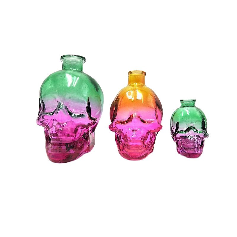 unique shape skull bottle glass vodka glass bottle 500ml