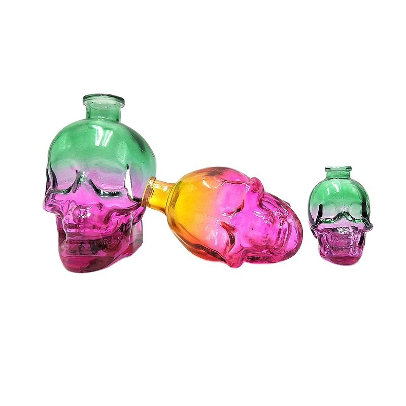 unique shape skull bottle glass vodka glass bottle 500ml