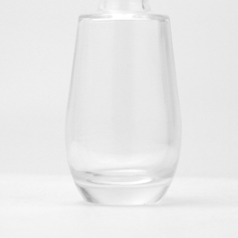Luxury electroplated 30ml clear glossy white and gold drop shape thick base 50 ml serum dropper bottles silver top