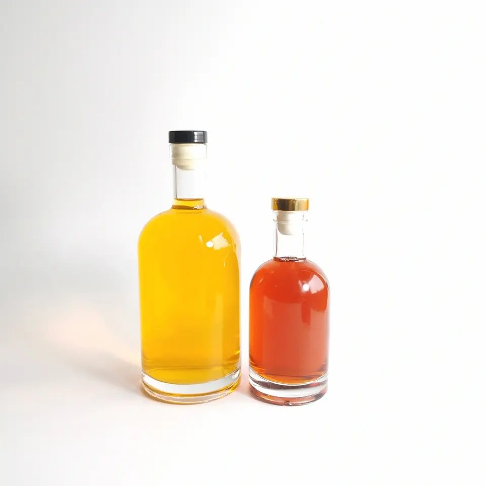 Customized 200ml 375ml 500ml 750ml 1000ml vodka whiskey glass bottle