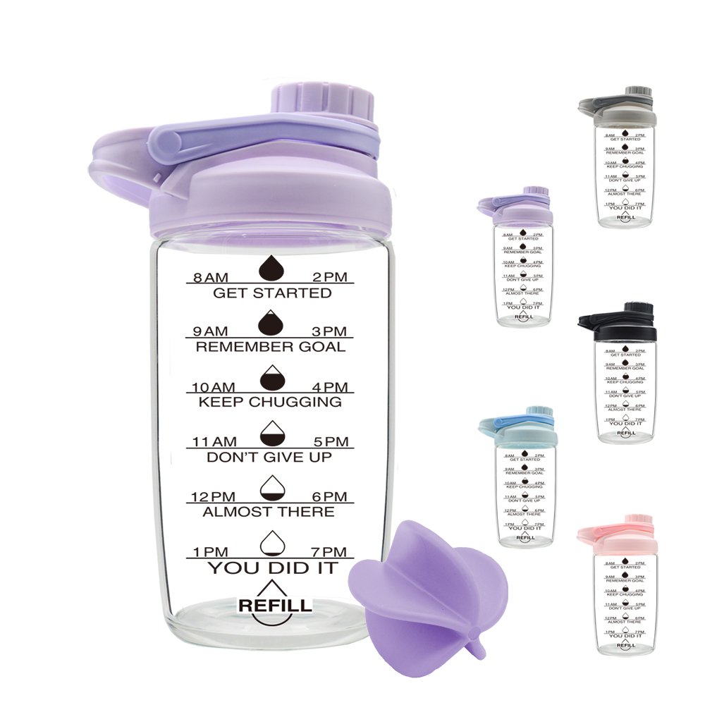 750ml Motivational Water Bottles With Time Marker Custom Sports Protein Gym Shaker bottle