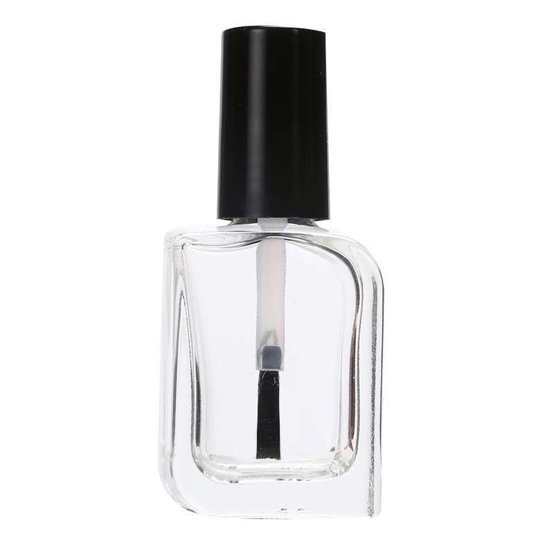 Custom Clear Glass Nail Polish Bottles 3ml 5ml 10ml 15ml 20ml Square Empty Nail Polish Glass Bottle With Brush