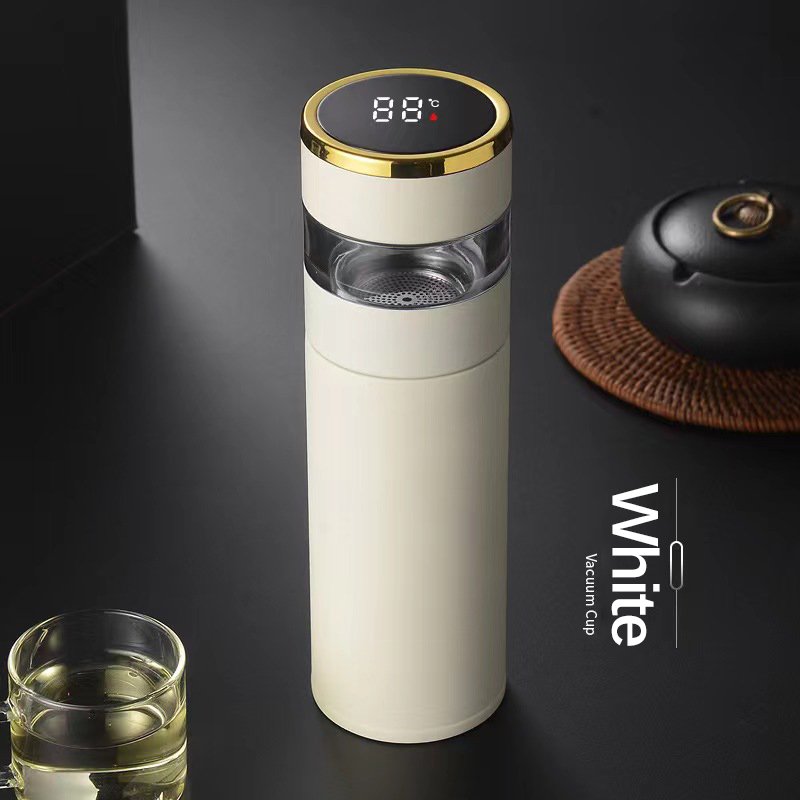 2024 New Design Double Wall Tea Brewing Vessel Smart Water Bottle With Lid Led Temperature