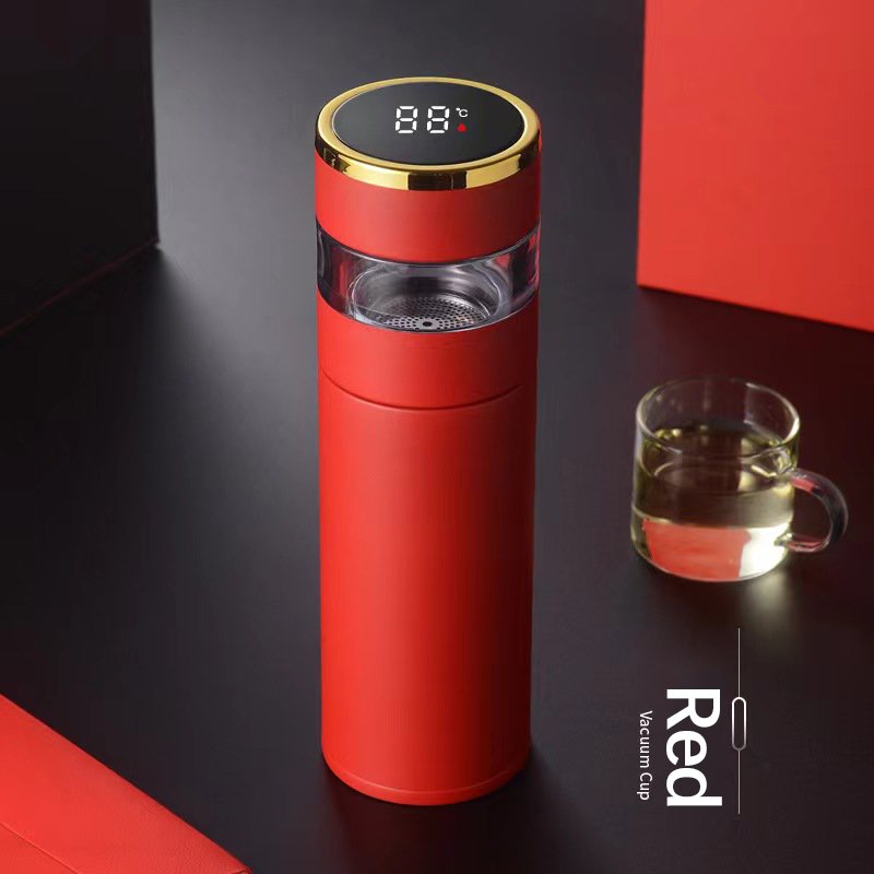 2024 New Design Double Wall Tea Brewing Vessel Smart Water Bottle With Lid Led Temperature