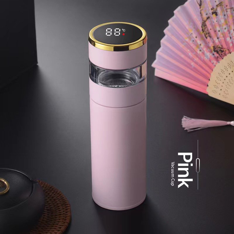 2024 New Design Double Wall Tea Brewing Vessel Smart Water Bottle With Lid Led Temperature