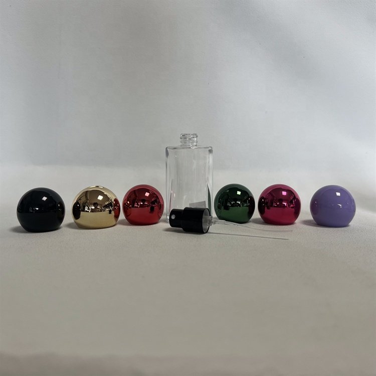 luxury Empty Clear Round Glass Perfume Oil Bottles with Round Resin Cap