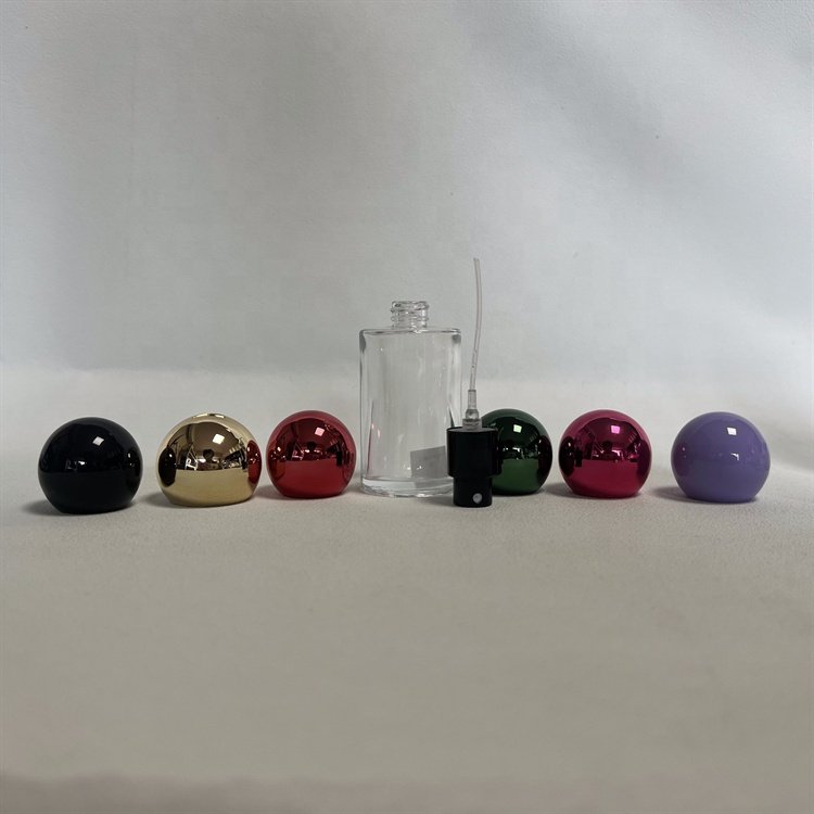 luxury Empty Clear Round Glass Perfume Oil Bottles with Round Resin Cap