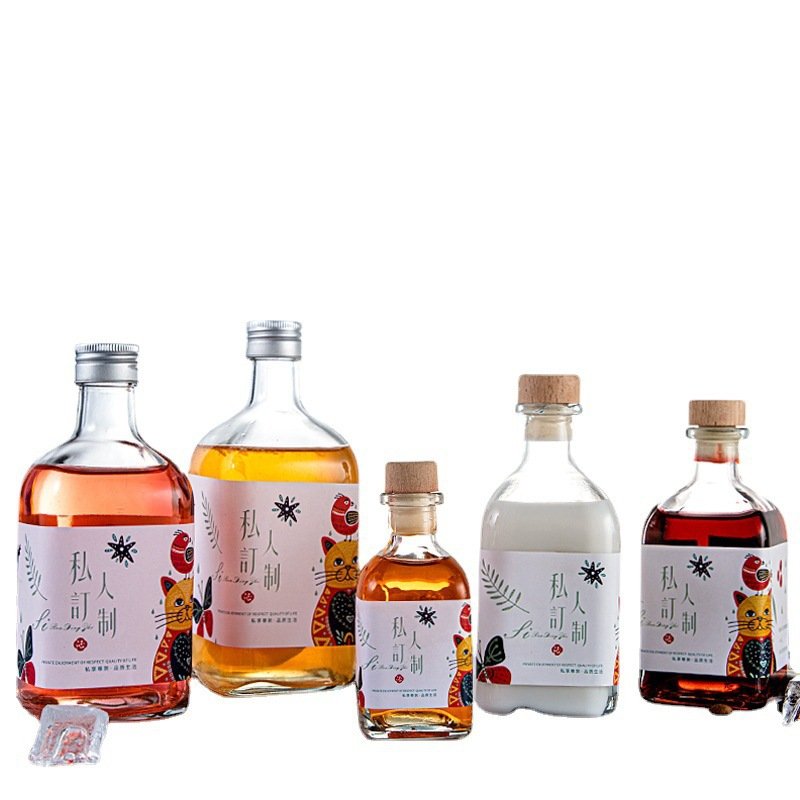 Purchase Empty Fancy Square 500ml 750ml 1000ml Liquor Liqueur Whisky Whiskey Rum Alcohol Resealable Glass Bottle
