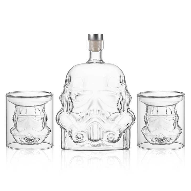 BLJOE07 Transparent Creative 750ml Glass Bottle Whiskey Wine Decanter