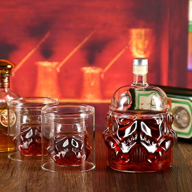 BLJOE07 Transparent Creative 750ml Glass Bottle Whiskey Wine Decanter