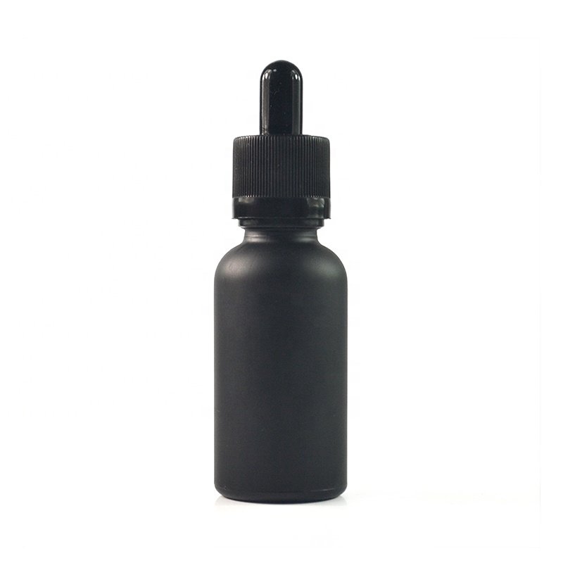Essential oil bottle 5ml 10ml 15ml 20ml 30ml 50ml 100ml frosted Black White Glass Bottle with Calibrated Glass pipette