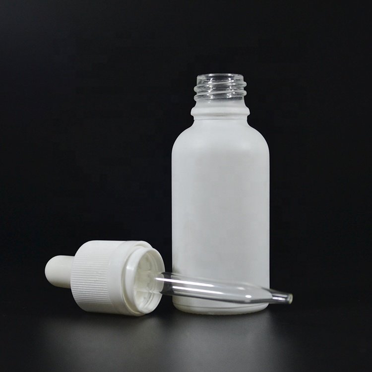 Essential oil bottle 5ml 10ml 15ml 20ml 30ml 50ml 100ml frosted Black White Glass Bottle with Calibrated Glass pipette