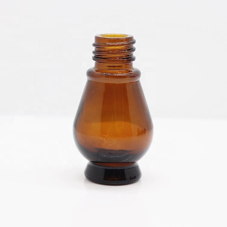 Empty 10ml Amber Single Gourd Shape Glass Bottle With Dropper Cap For Cosmetic Packaging Essential Oil Packing