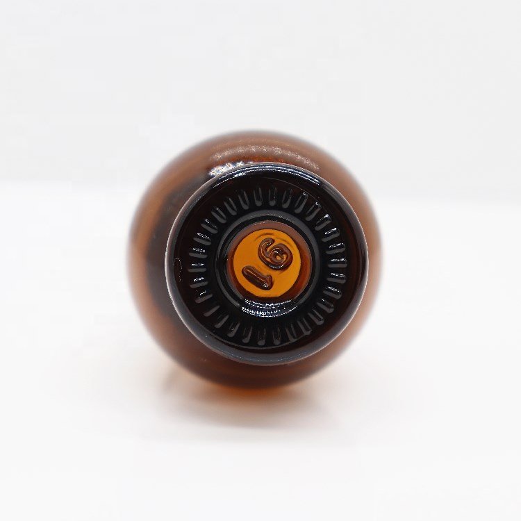 Empty 10ml Amber Single Gourd Shape Glass Bottle With Dropper Cap For Cosmetic Packaging Essential Oil Packing