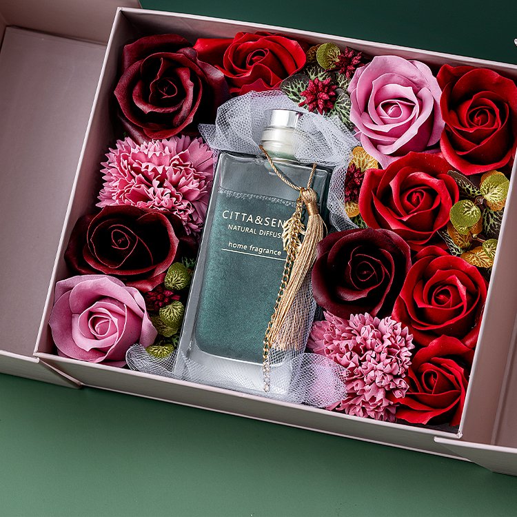 Soap Flower Aromatherapy 150ml reed diffuser bottle Gift Box Set for Wedding Christmas