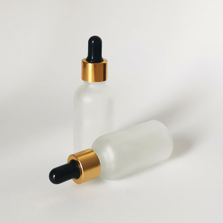 factory custom clear frosted cylinder hair oil cosmetic serum glass dropper empty bottle for essential oil