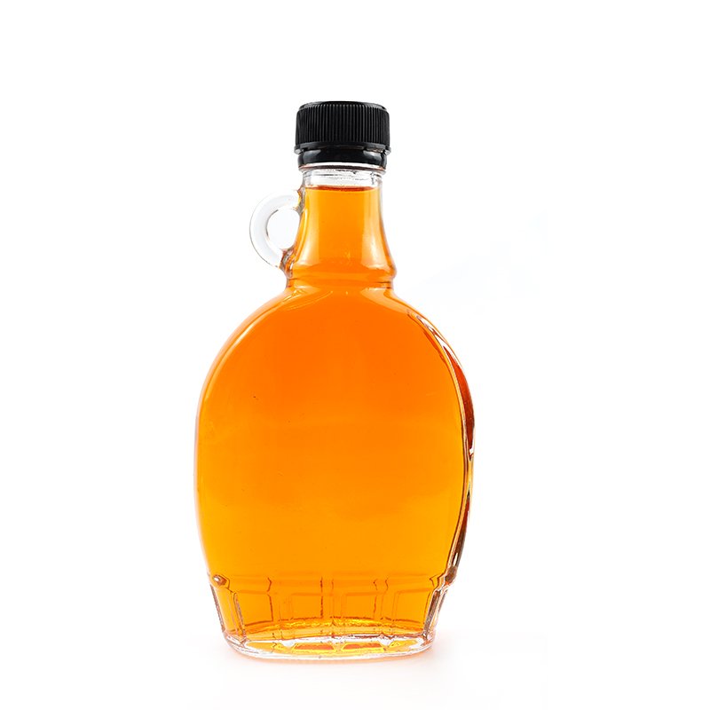 Wholesale empty 150ml 250ml 375ml 500ml California flat shape glass wine bottle with metal screw lid