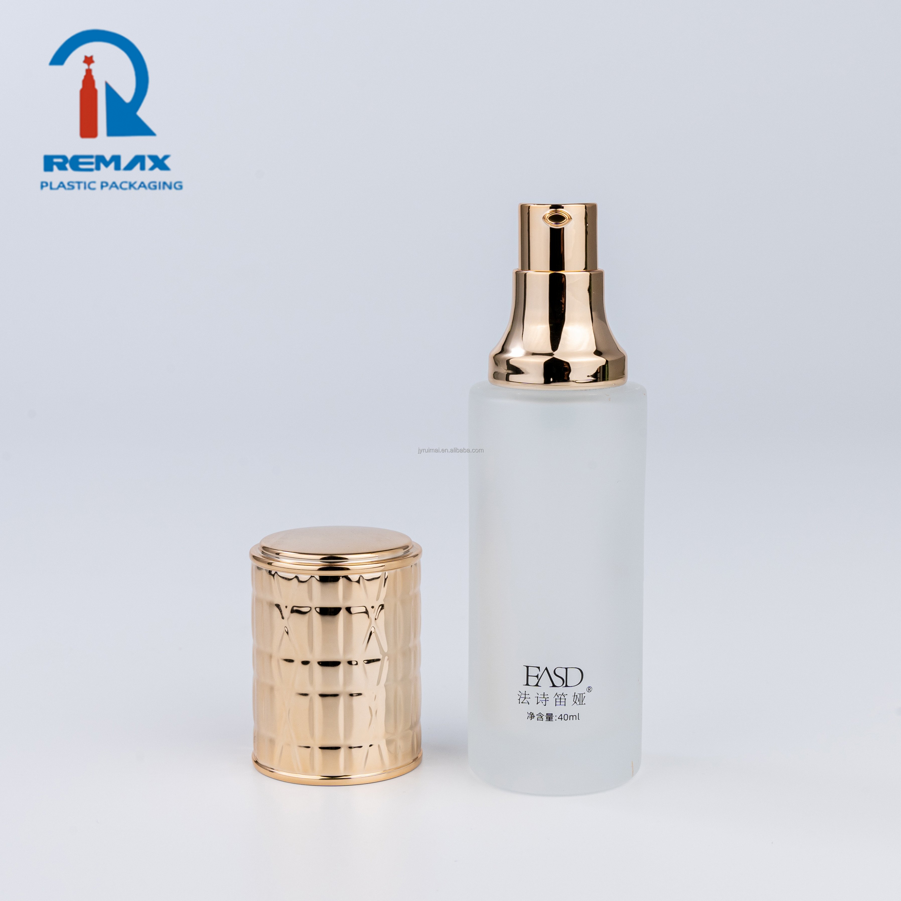 Cylinder Screw Cream Pump Custom Foundation Thick-walled Bottle Matte Translucent Glass Lotion Bottle