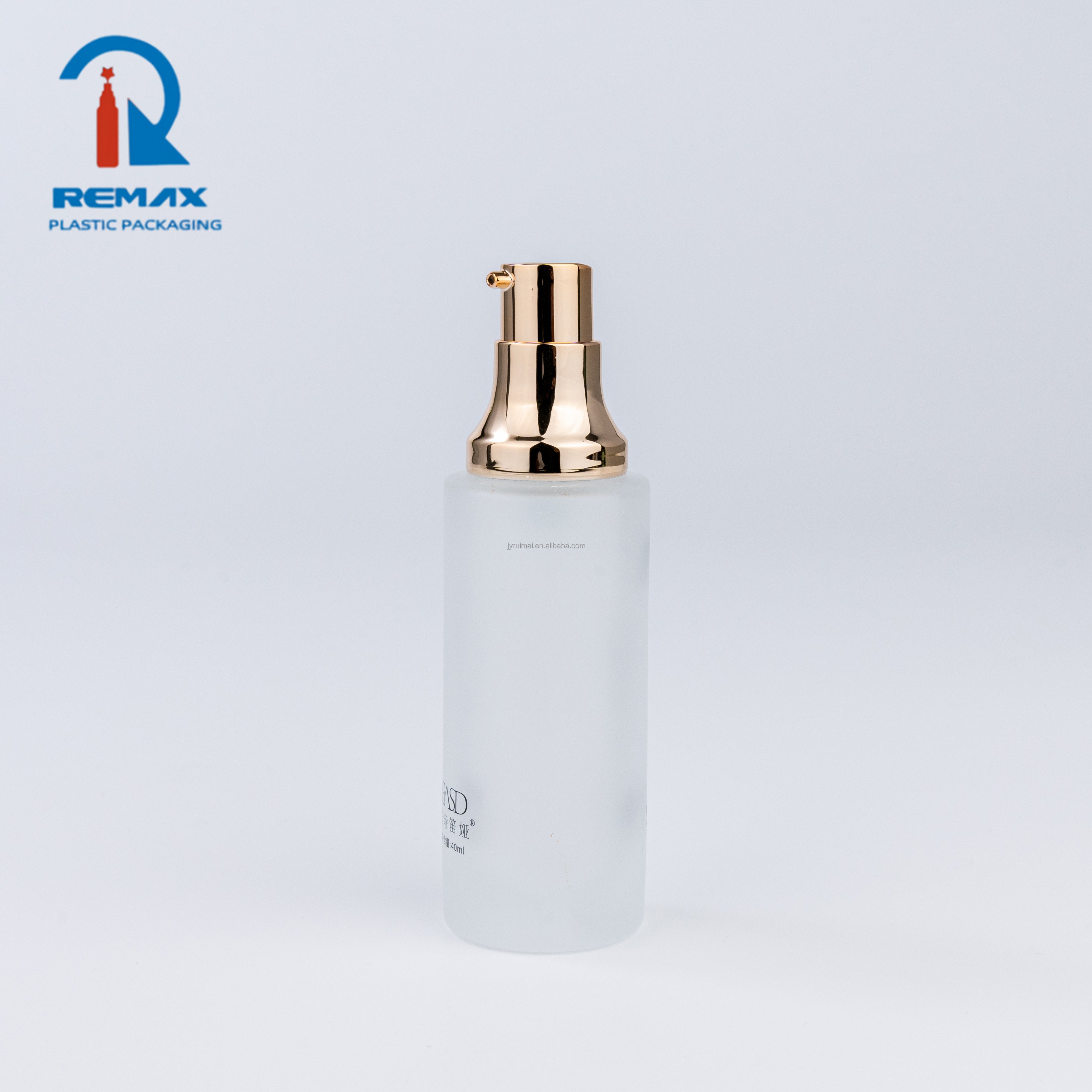 Cylinder Screw Cream Pump Custom Foundation Thick-walled Bottle Matte Translucent Glass Lotion Bottle