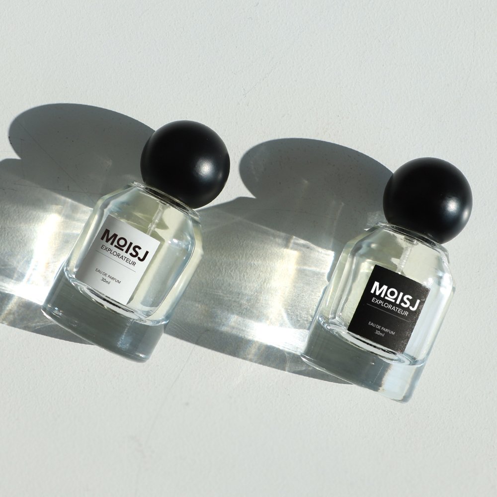 30ml Clear Empty Oblique Shoulder Cylinder Perfume Spray Glass Bottle With Black Ball Cap