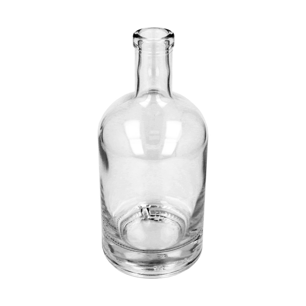 Recyclable Container ideal for silk screen decorating and label application 750ml Flint Vodka Glass Bottle Round