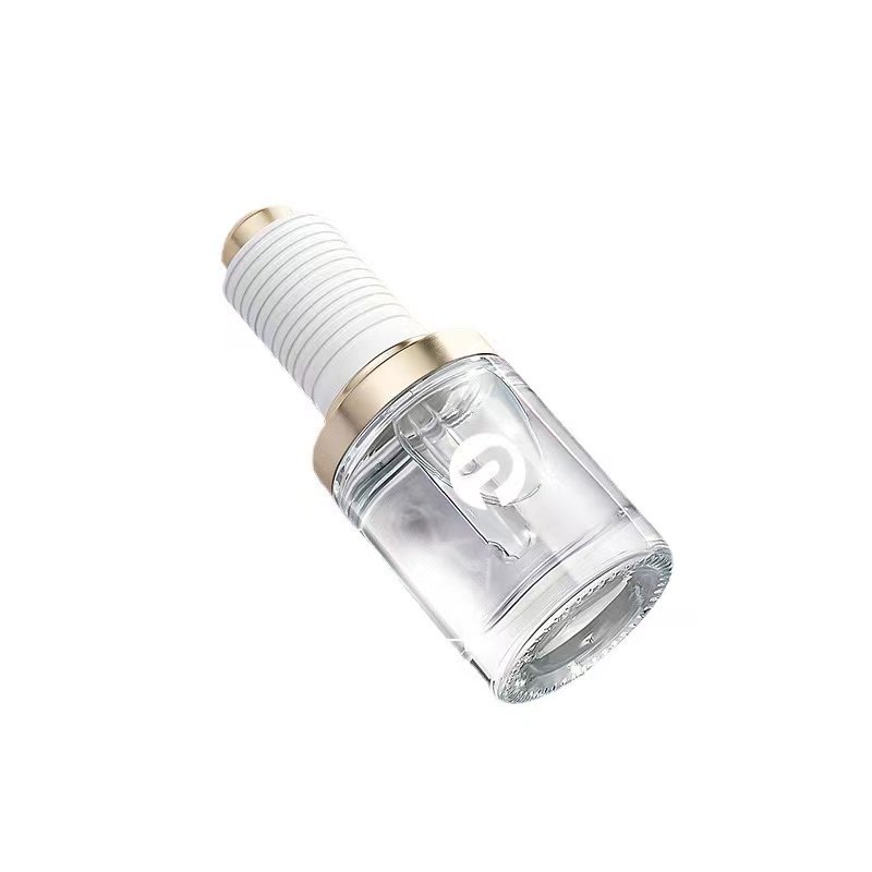 Manufacturer supplies 30ml shouldered dropper original liquid bottle press pump glass cylinder essence liquid bottle from stock