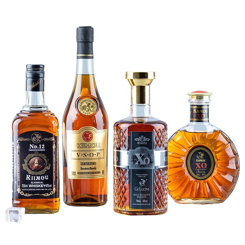 High Quality Brandy Whisky Glass Bottle with cap 500ml Custom Liquor bottle 700ml glass bottle for liquor Wholesale