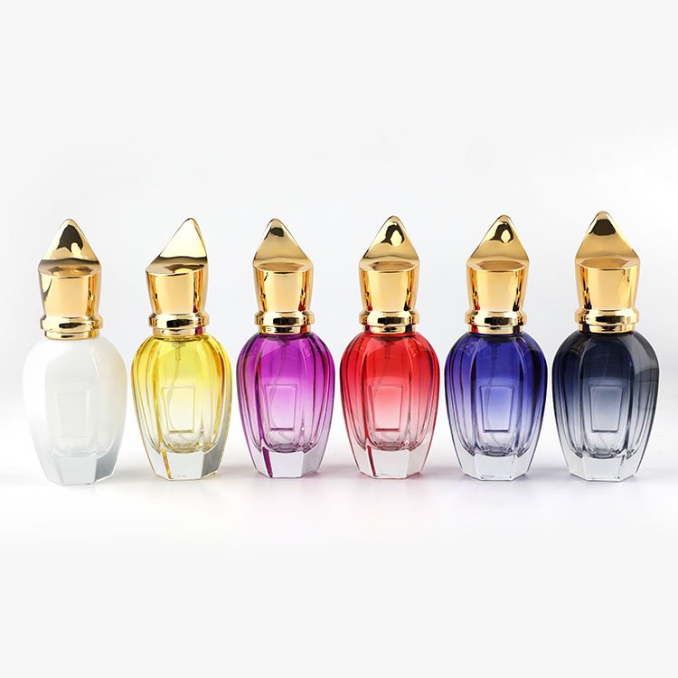 luxury empty refillable perfume bottle customize wholesale 30ml gradient spray perfume glass bottle packaging