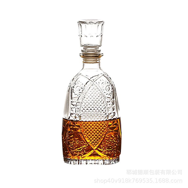 premium whisky brandy vodka glass wine bottle luxury clear transparent wine glass bottle for sale