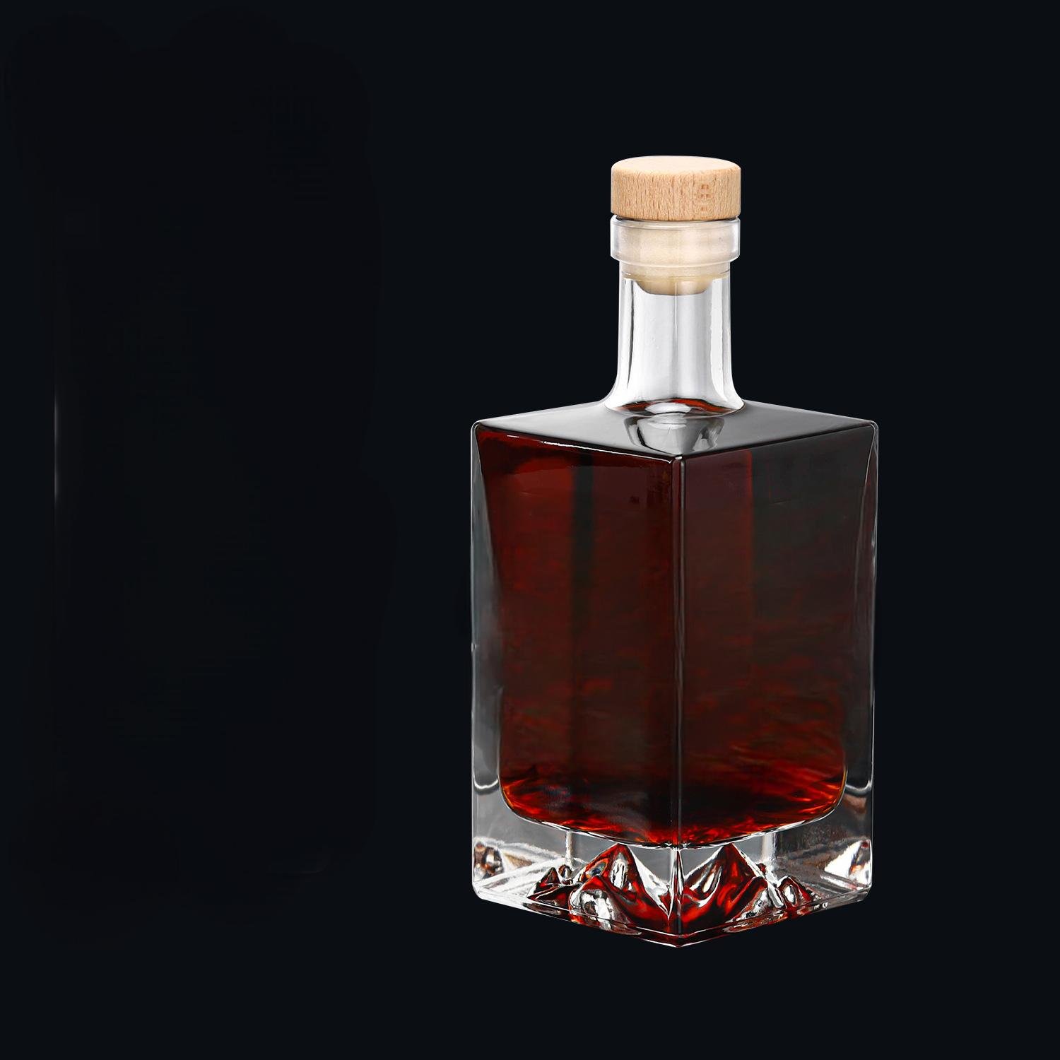 premium whisky brandy vodka glass wine bottle luxury clear transparent wine glass bottle for sale