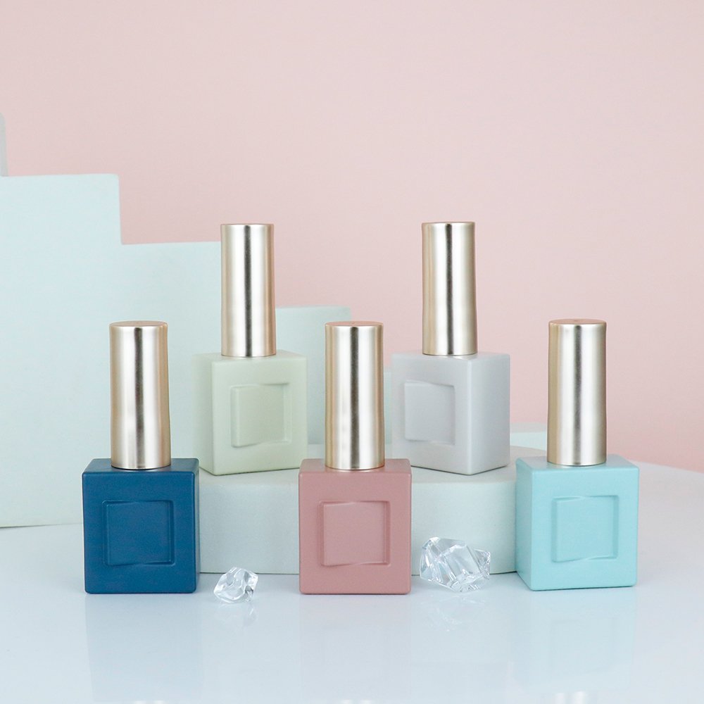 The 11ml special butterfly shape blue nail polish glass bottle with cap with brushes