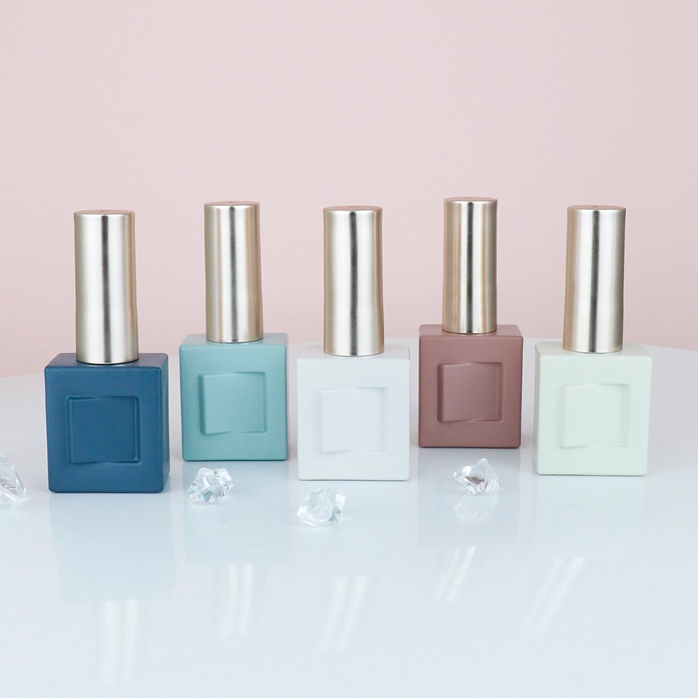 The 11ml special butterfly shape blue nail polish glass bottle with cap with brushes