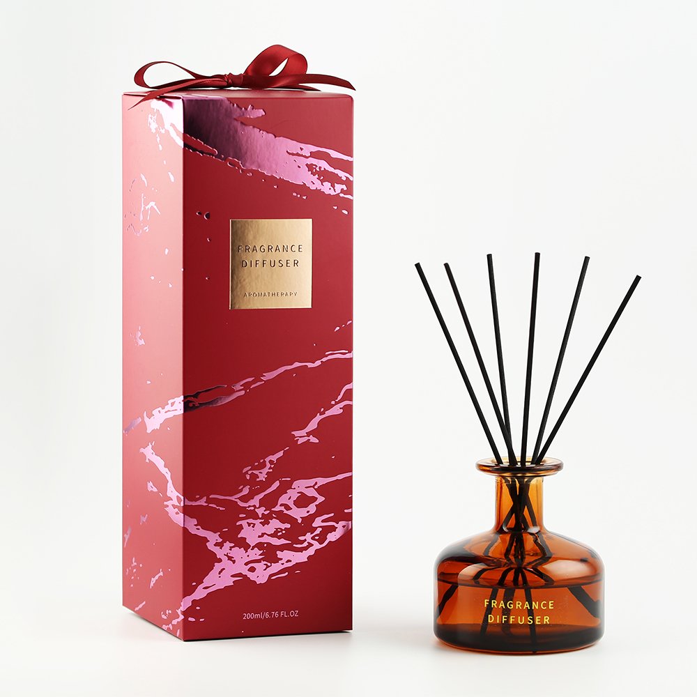 200ml OEM Aromatherapy Essential Oil Long Lasting Air Fresh Fragrance Home/Room/Office Perfume Luxury Glass Bottle Reed Diffuser