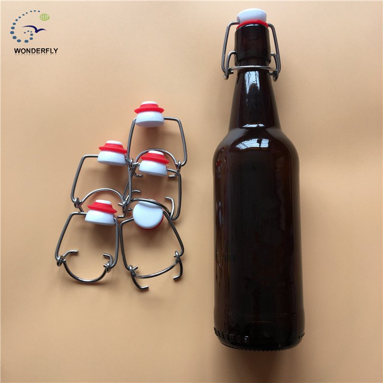 500ML amber beer custom long neck glass bottle brown color.