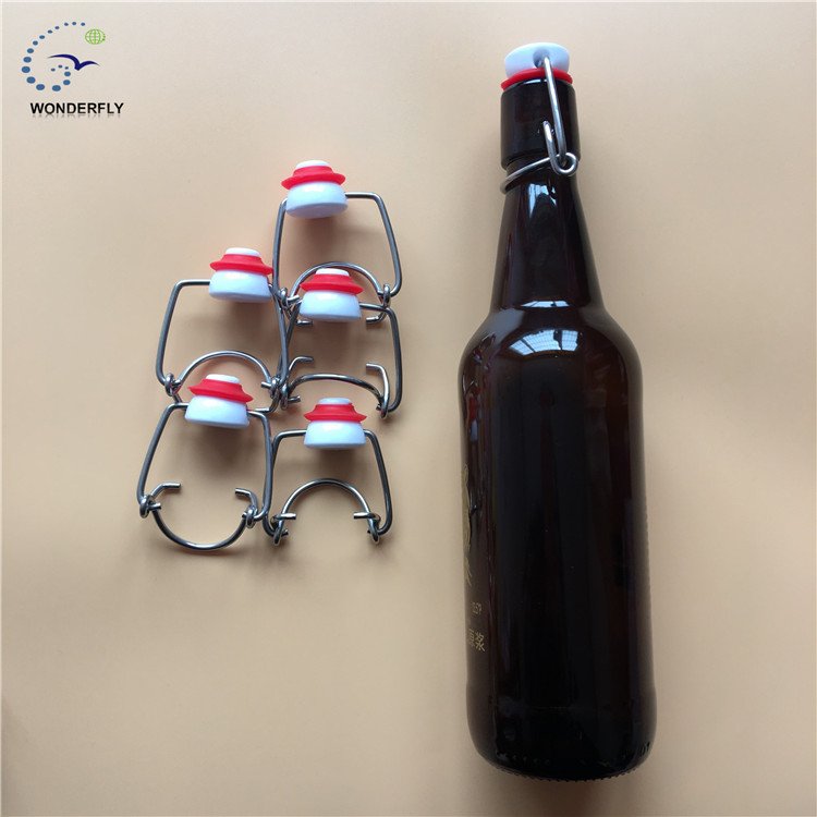 500ML amber beer custom long neck glass bottle brown color.