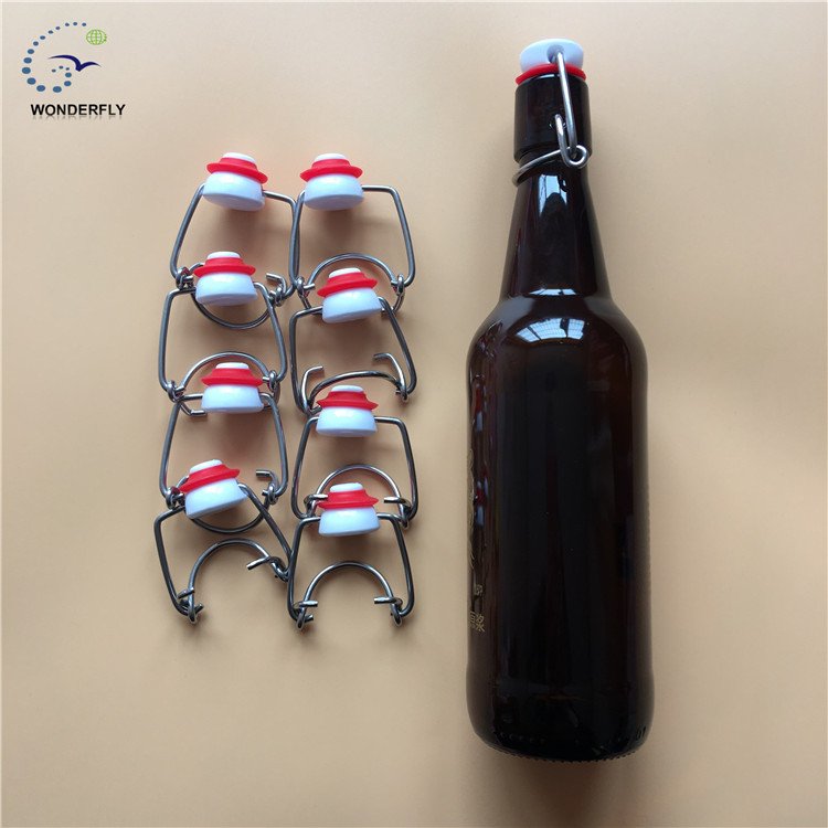 500ML amber beer custom long neck glass bottle brown color.