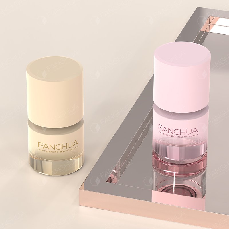 Wholesales Pink Blue Skincare Glass Bottle 12ml serum pump bottle Makeup Foundation Glass Bottle with Pump lotion container