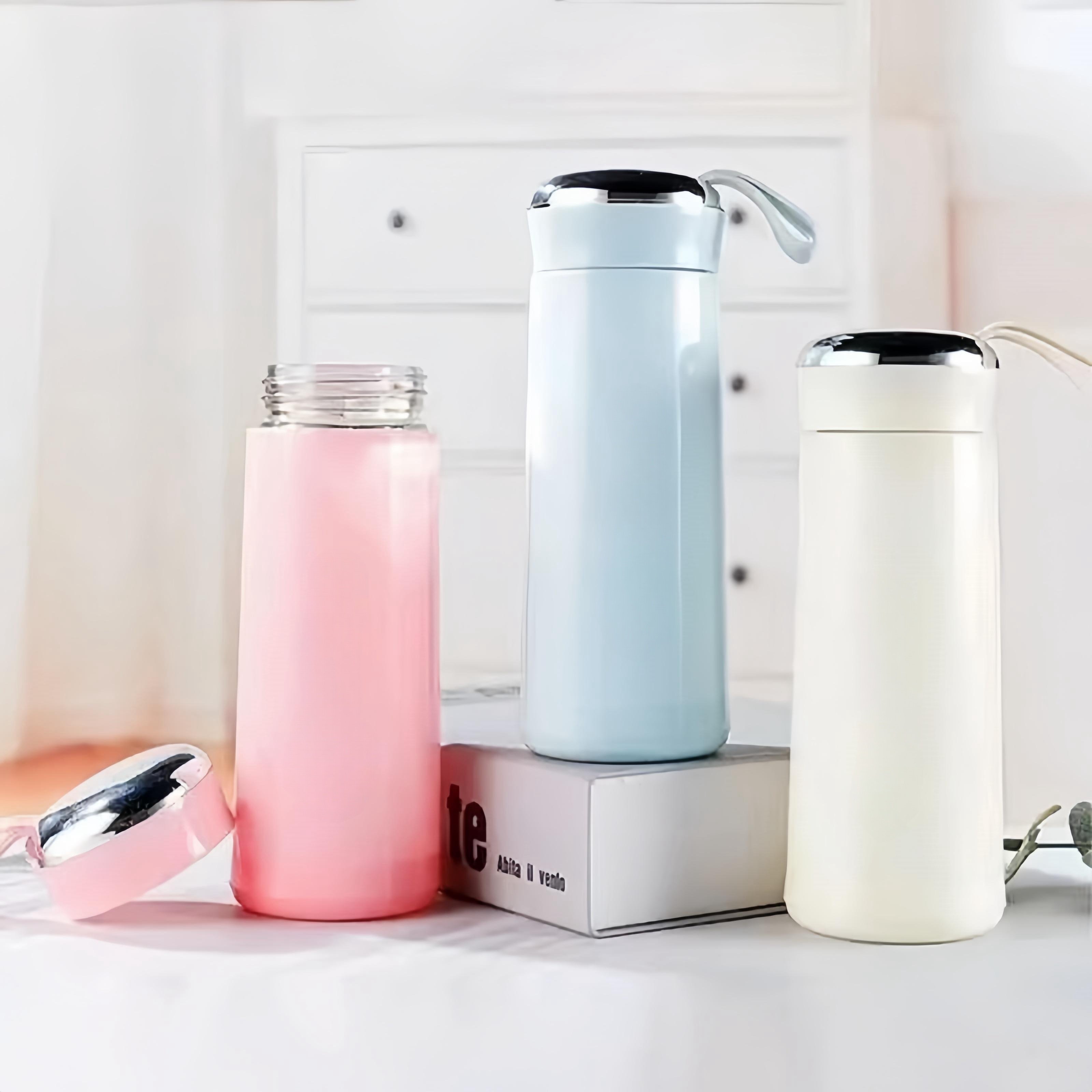 New customizable beautiful glass liner creative water bottle qingdao glass bottle