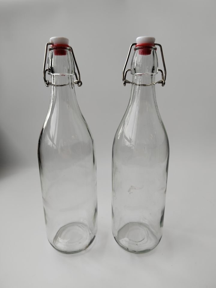 1000ml swing top glass bottle with clamp lid for beverage