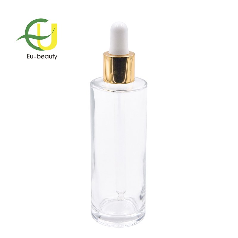 30ml 60ml 100ml cylinder burgundy glass bottle, shiny gold glass dropper pipette