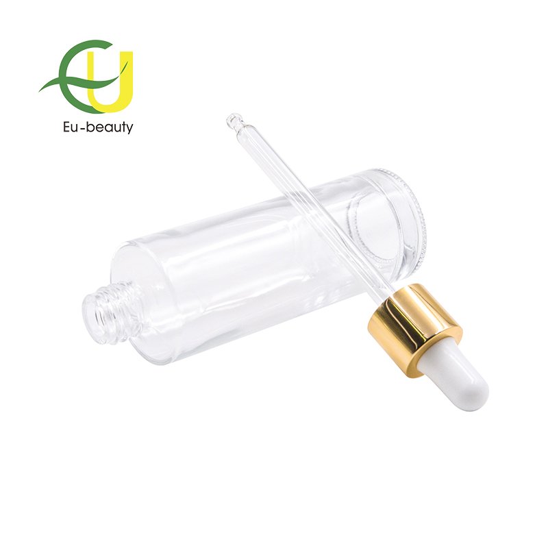30ml 60ml 100ml cylinder burgundy glass bottle, shiny gold glass dropper pipette