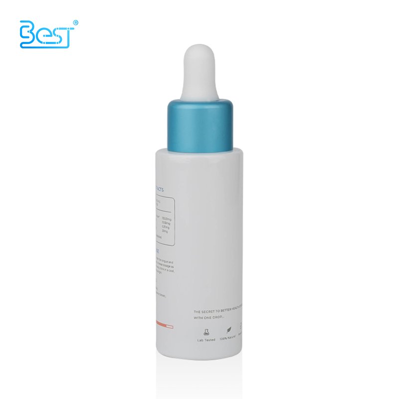 luxury cosmetic packaging 1oz 30ml 50ml 60ml 80ml 100ml 120ml cylinder matte blue green white glass serum oil dropper bottle
