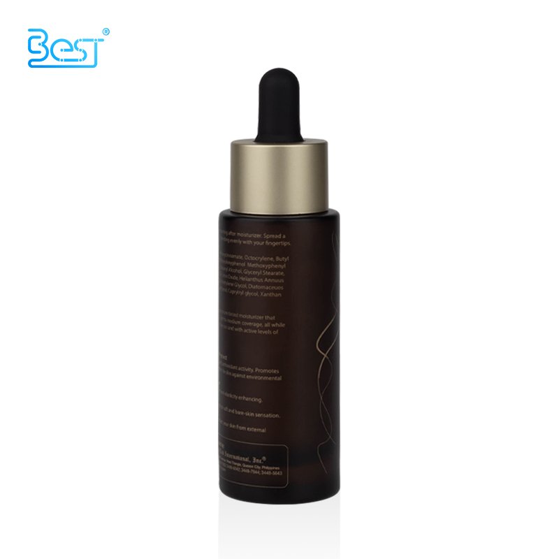 luxury cosmetic packaging 1oz 30ml 50ml 60ml 80ml 100ml 120ml cylinder matte blue green white glass serum oil dropper bottle