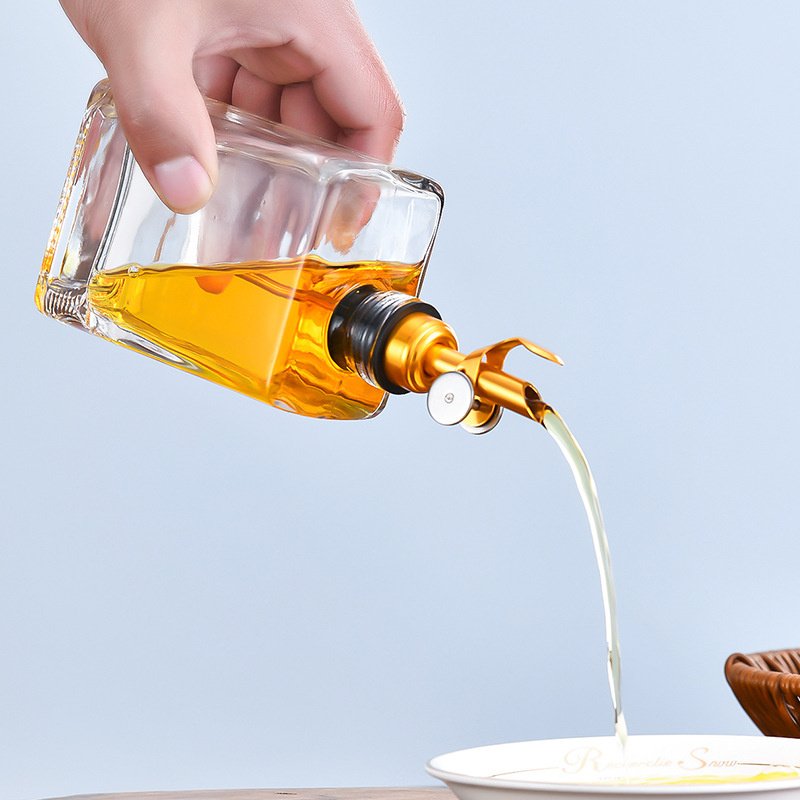200ml 280ml Rectangular Olive Oil Dispenser Kitchen Glass Bottle For Kitchen Coffee Syrup Dispenser