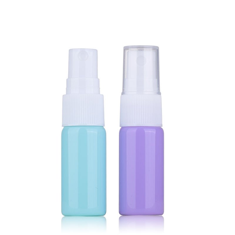 Portable Colorful Purple Pink Blue Yellow Blue Round 10ml Small Empty Glass Spray Cosmetic Bottles Sample Cosmetic Bottle