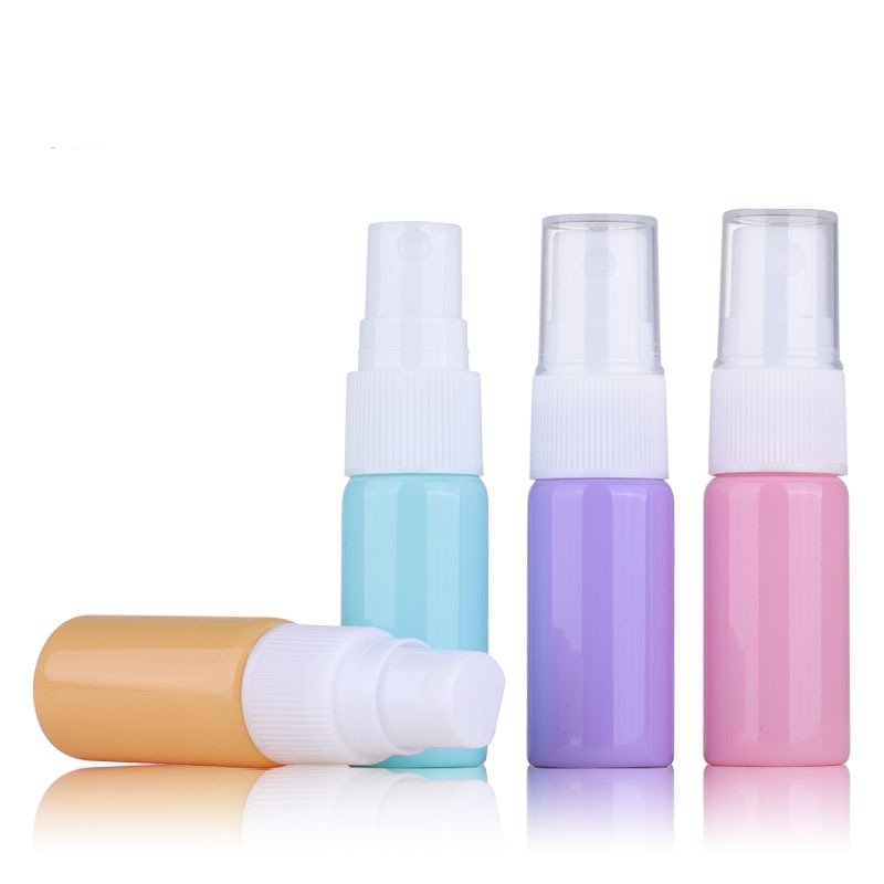 Portable Colorful Purple Pink Blue Yellow Blue Round 10ml Small Empty Glass Spray Cosmetic Bottles Sample Cosmetic Bottle