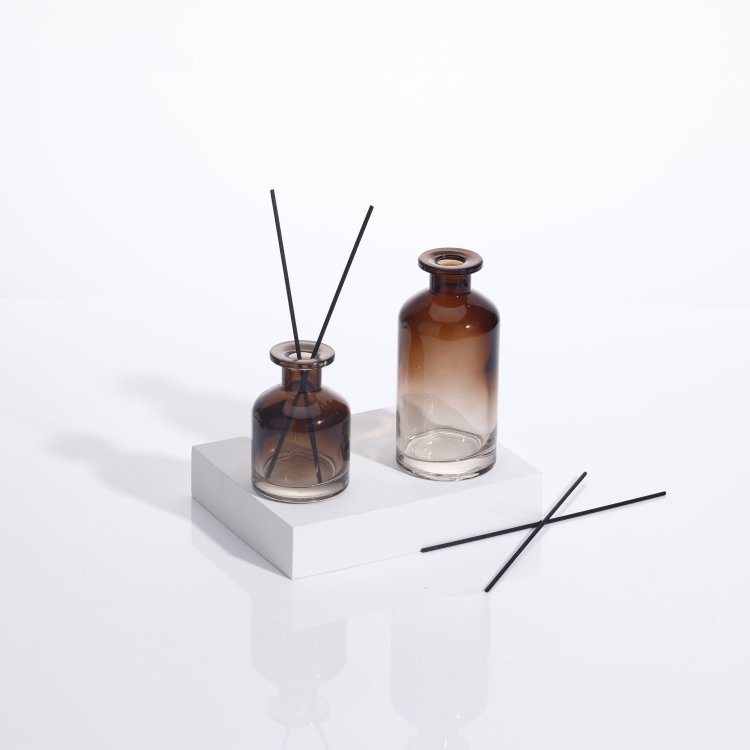50ml 100ml 150ml 200ml 300ml Amber color coated series home diffuser glass bottle empty reeds fragrance aroma diffuser bottle